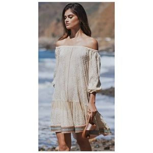 NWOT Anthropologie SOMI Aisha Paisley Mini Dress in Ivory  Size Small